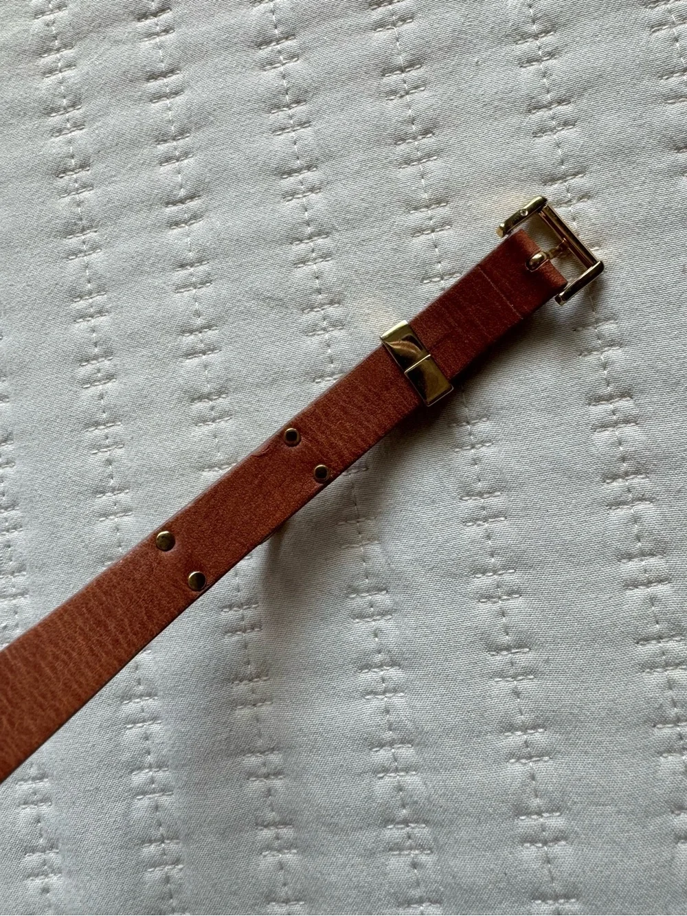 Michael Kors Gold Hardware Double Twist Leather Wrap Bracelet